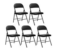 7house Pack 5 Sillas Plegables Acolchadas Negras 7house