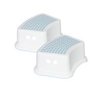 Pack de 2 Escalones Infantiles de 1 Peldaño 35x25x13cm TinySteps Blanco/Azul 7house