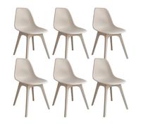 7house Pack de 6 Sillas de Comedor Nórdicas Aroa en Polipropileno para Interior y Exterior 7house