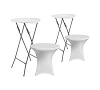 7house Set 2 Mesas Plegables Redondas con Fundas para Catering 61x105cm 7house