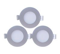 7hSevenOn Pack 3 Mini Downlight LED Ultraslim Empotrable Redondo 4W 300lm Ø7cm 4000K Aluminio 7hSevenOn