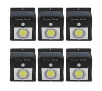 7hSevenOn Pack 6 Apliques de Pared Solares LED con Sensor Crepuscular y Movimiento Negro 7500K 20000H 7hSevenOn