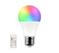 7H SEVENON Premium - Bombilla LED de Colores con Mando a Distancia E27 Estándar, 9W Potencia, 60W Equivalencia, 806 lúmenes, 220º, Color RGB, LED SMD, Regulable, 25.000H Vida Útil, Protección IP20