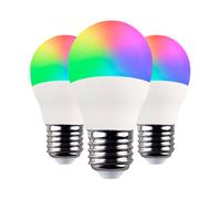 7hSevenOn Premium Pack 3 Bombillas LED Esférica Smart WiFi E27 5W Equi.35W 450lm RGBWW Regulable vía Smartphone/APP 25000H 7hSevenOn Premium