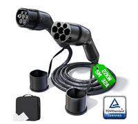 7JI Cable de Carga Tipo 2 General 22 KW/32 A/3 Fases/5 m, Cable de Carga de Alta Resistencia, con Contactos de Conexión Resistentes a la Corrosión y Bolsa de Transporte, Compatible con PHEV, BEV, EV