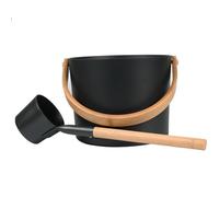 7L Luxurious Finnish Sauna Aluminum Bucket With Long Handle Spoon Set, Matching Ladle Sauna Barrel For Home Spa Room Relaxation Accessories Bathing RitualConvenient To Use