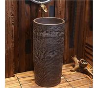 7LiuYueFei6 Art Baño Lavabo con base completa, lavabo de pie, lavabo de cerámica hecho a mano, lavabo de pie (color: A, tamaño: sin espejo) (F sin espejo) (A sin espejo)