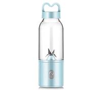 7LiuYueFei6 Licuadora portátil, licuadora personal para batidos, batidos y zumos de frutas, mini mezclador de tamaño personal, recargable por USB, 500 ml, sin BPA (color: azul) (azul)