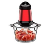 7LiuYueFei6 - Picadora de carne, mini picadora eléctrica para carne, cebollas, frutas, verduras, 2 velocidades, cuenco de cristal de 2,5 L, cuchillas de acero inoxidable