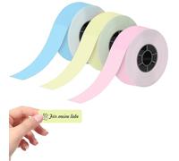 7M Etiquetas autoadhesivas de papel de impresión de etiquetas térmicas auténticas, reemplazo de cinta de etiquetado, 15 mm x 7 m, cinta de etiquetado laminada estándar para oficina, 3 rollos (rosa