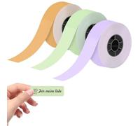 7M Etiquetas autoadhesivas de papel de impresión de etiquetas térmicas auténticas, reemplazo de cinta de etiquetado, 15 mm x 7 m, cinta de etiquetado laminada estándar para oficina, 3 rollos (lila