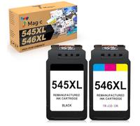 7Magic PG-545XL CL-546XL Cartuchos de Tinta Remanufacturado para Tinta Canon 545 546 XL, Negro y Tricolor, Compatible con Pixma TS3350 TS3150 TS3450 TS3351 MG2550S MG2550 MG2950 TR4550 TR4551 MX495