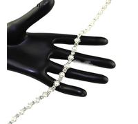 7mm Width Flower Torus Pearl Chain Rhinestone Trim DIY Decorated In Clothing, Bags,shose Accessories(Silver,5yard)