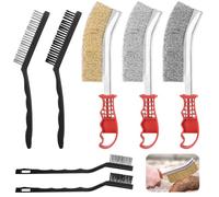 7pc Cepillo Alambre Set, Cepillo de Alambre Incluye Cepillos de Acero Inoxidable, Latón, Nylon y Acero al Carbono, Cepillo Metalico Para Limpieza Madera, Escoria de Soldadura, Grasa,Óxido y Polvo