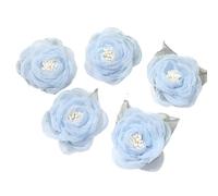 7Pc Chiffon Rose Artificial Flowers Yarn Fabric For Headwear Dress Wedding Bouquet Decor Craft Flower Accessories(Type1)