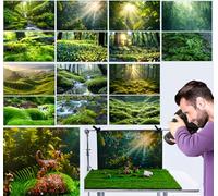 7pcs 14Patterns Photography Background Paper, 34 x 22 in double-Sided Photo Tabletop Backdrops Props for Gourmet, Cosmetics,Tableware, Blogger Online Shops Product Photography (Forest Series)