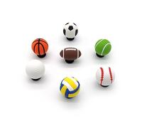 7PCS Adornos de Zapatos 3D, Encantos de Zapatos con Tema Pelota de Deporte, Cubo Baloncesto Fútbol Vóleibol Decoración de Zapatos para Clog Sandalias, Regalo para Niños,Adultos,Aficionados al Deporte