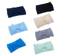 7pcs Bowknot Elastic Headbands Delicate Hair Bands, Elastic Hair Bands for Boy Girl, Adorable Daily Headwear (SET D)
