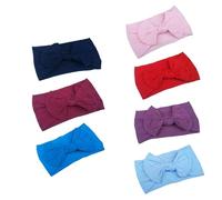 7pcs Bowknot Elastic Headbands Delicate Hair Bands, Elastic Hair Bands for Boy Girl, Adorable Daily Headwear (SET A)
