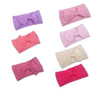 7pcs Bowknot Elastic Headbands Delicate Hair Bands, Elastic Hair Bands for Boy Girl, Adorable Daily Headwear (SET C)