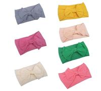 7pcs Bowknot Elastic Headbands Delicate Hair Bands, Elastic Hair Bands for Boy Girl, Adorable Daily Headwear (SET B)