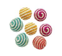 7pcs Cat Rope Balls Bite-resistant Cat Scratcher Ball Sound Ball Random Color