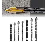 7PCS Crooked Drill Bit, Concrete Drill Bit Set, Crooked Drill Bits Tip for Tile, Brick, Glass, Plastic and Wood