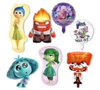 7Pcs Globos de Dibujos Animados, Inside Globos de Papel de Aluminio, In-side Out Decoración de Cumpleaños para Niños, Decoración de Fiesta de Cumpleaños Inside, para Fiesta Temática de In-side Out