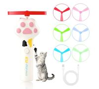 7pcs Interaktives KatzeSpielzeug,Spielzeug Cat Fetch Toy Haustier Spielzeug für Katze,1 Weiß Launchers und 3 normal Frisbees and 3 Glow-in-the-dark frisbees,für Interactive,Training,Jaggen, Schlagen