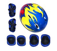 7PCS Kids Safety Helmet Pads Set - Cycling Skateboard Roller Skating Scooter Protective Gear for Outdoor Sports Fun Ensuring Safety Comfort for Boys and Girls