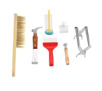 7pcs Kit de Suministros de Apicultura, Conjunto de Equipo de Apicultura Herramienta Completa de Apicultor de Colmena de Abeja con Cepillo de Abeja Jaula de Marca Reina Uncapping Tenedor Recept