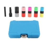 7Pcs Lug Nut Socket Set, Flip Socket Set with Protective Sleeve, CrMo Steel 6 Point Double Sided Impact Socket Set for Wheel Nut Removal, Colorful Durable Pneumatic Impact Tool for