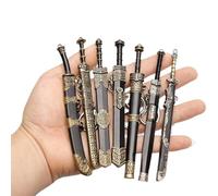 7pcs Mini Espada, 4.7 Llavero de Espada Antigua Llavero Chino aleación de Zinc Cadena de Llaves Vieja patrón de decoración de la Vaina del Llavero sin Cortar el Modelo para Hombres Mujeres