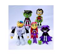 7pcs/set Teen Titans Go Robin Cyborg Beast Boy Raven Action Figure Toy Kid Gift
