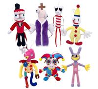 7PCS The Amazing Digital Circus Plush, 2023 Nuevo Circo Digital Pomni y Jax TV Fan Plushies, Navidad o Cumpleaños Regalos para Niños y Niñas