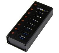 StarTech.com Concentrador USB 3.0 de 7 Puertos con Caja de Metal - 5Gbps - Hub de Sobremesa o Montaje en Pared