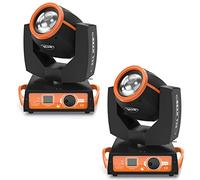 7R 230W Beam Moving Head Luz, 8 Prismas Faro DMX512 Alto Brillo Potente Efecto de Rayo Patrón Moving Head para DiscoteClub Live Show Bar Boda Halloween Navidad (2 unidades)