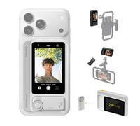 7RYMS Qshot V2 Pro Monitor Selfie de 3.1" para iPhone y Android - Modos con Cable/Inalámbrico, Salida 4K/60 fps, Banda Dual 2.4G/5G, Alcance de 50 m, para Vlogs y Streaming en Vivo - Blanco