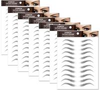 7Sheets/77Pairs Eyebrow Tattoo Stickers 4D Hair-like Waterproof Natural Fake Eyebrow Stickers, Long Lasting Eyebrow Grooming Shaping Perfect for Women and Girls (Black)