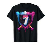 7th Birthday Boys Baseball Ice Cream Drip Seven Boy Baseball Camiseta