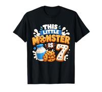 7th Birthday Boys Girls 7 Years Old Milk and Cookie Party Camiseta