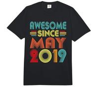 7th Birthday Idea Awesome Since May 2019 Bday 7 Years Old Comfort Colors Adult Heavyweight T-Shirt