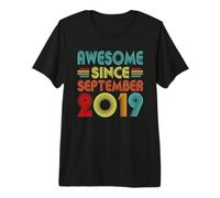 7th Birthday Idea Awesome Since September 2019 7 Years Old Camiseta Premium