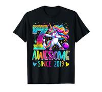 7th Birthday Unicorn Outfit for 7 Year Old Girls Since 2019 Camiseta