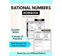 7th Grade Math Rational Numbers Unit Workbook with Scaffolded Guided Lessons and Differentiated Practice for Middle School Math (7th Grade Math Club)