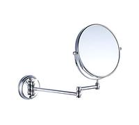 7Trees - Espejo de maquillaje plegable de pared de 20,3 cm retro para baño, con montaje en pared, telescópico reversible, espejo de belleza (cromado)