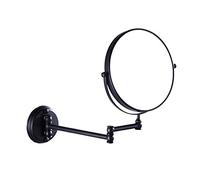 7Trees Espejo de maquillaje plegable y telescópico para baño Negro Latón antiguo 20,3 cm