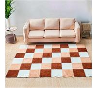 7UIYgtyO LNNNW Plush Piezas Alfombra Puzzle Alfombra de Escalada de Felpa, Alfombra de Espuma EVA entrelazada, Corte y Empalme, Adecuada for área de Juegos, Dormitorio, 24 Uds.(Camel+Brown+White)