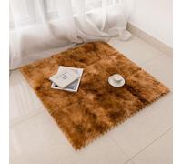 7UIYgtyO LNNNW Plush Piezas Alfombra Puzzle Alfombra entrelazada de 12 Uds., Alfombra Cuadrada de Espuma de Felpa, Alfombra de Suelo de Rompecabezas de Felpa esponjosa entrelazada(Orange)