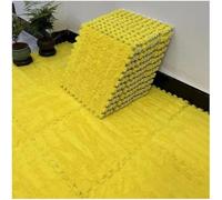 7UIYgtyO LNNNW Plush Piezas Alfombra Puzzle Losetas de Alfombra entrelazadas de Felpa, tapete Cuadrado de Espuma de Rompecabezas, Alfombra de área de Felpa Suave, 10 Piezas(Giallo)